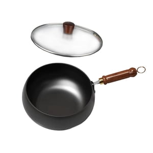 Magideal - Estufa De Wok De 9.45 Pulgadas, Wok De Botón Plano, Versátil Wok De Cocina Caliente, Estufa De Frito Para El Hotel De Restaurantes, Acampar , Tapa De Tapa De Vidrio