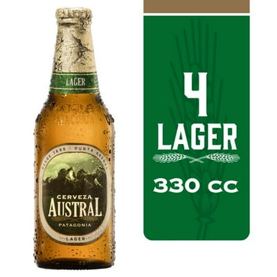 Cerveza Lager Botellas Pack 4 Un X 330 Ml C/U Austral