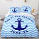 thumbnail image 1 of Ship Anchor Nautical Bedding Sets Ocean Blue Sea Wave Polyester Quilt Cover Pillowcases Double Duvet Cover, 1 of 5