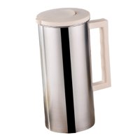 Magideal - Jarra De Acero Inoxidable De 1, Con Asa Y Tapa, Jarra De Agua, Hervidor De Agua Fría, Jarra De Leche De Metal Para Cafetería Restaurante Hotel , Beige