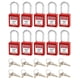 thumbnail image 1 of Candado de seguridad QWORK rojo con etiqueta de bloqueo con 10 candados y 20 llaves, 1 of 8