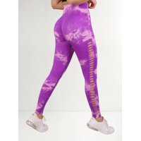 Genérica - Leggings Tie Dye Mujer Push Up Con Abertura Escalonada