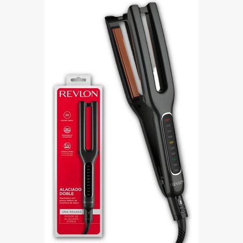 Alisador De Cabello Revlon Dual Panel Ceramic Pro 235° Max Negro Tamaño Único