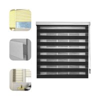 Genérico - Cortina Roller Duo Zebra Día Noche 80X200Cm Negro