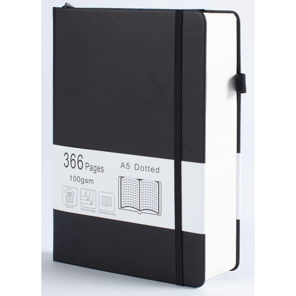 Cuaderno VOLINOTE A5 punteado 366 páginas 100 gsm negro