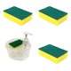 thumbnail image 1 of Dispensador De Jabón De Cocina Y 4 Esponjas Para Lavavajillas Para Encimera De Baño Redonda, 1 of 5