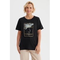Fashionspark - Polera Mujer Print Posicional Negro- Ll