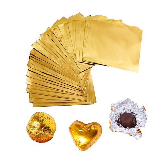 Envoltorios dorados para caramelos VESTARUVOT 10x10 cm – Pack de 300