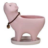 Magideal - Macetas Suculentas De Cerámica, Adornos De Maceta Diy Animal En Apariencia De Dibujos Animados Cola De Gato Animal Bonsai Titular Maceta Para Decoraciones Rosado