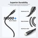 thumbnail image 5 of Cable de carga MenosUp para iPhone MFi, 10 pies, trenzado de nailon, paquete de 3 unidades, 5 of 7