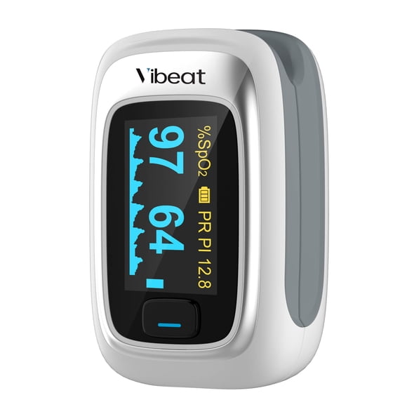 Oxímetro de pulso con punta de dedo Vibeat, medidor de oxígeno con alarma O2