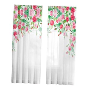 Bothyi - 2 Cortinas Transparentes Blancas Florales Con Filtro De Luz Para Sala De Estar, Ventana De Hotel, 132 Cm X 213 Cm