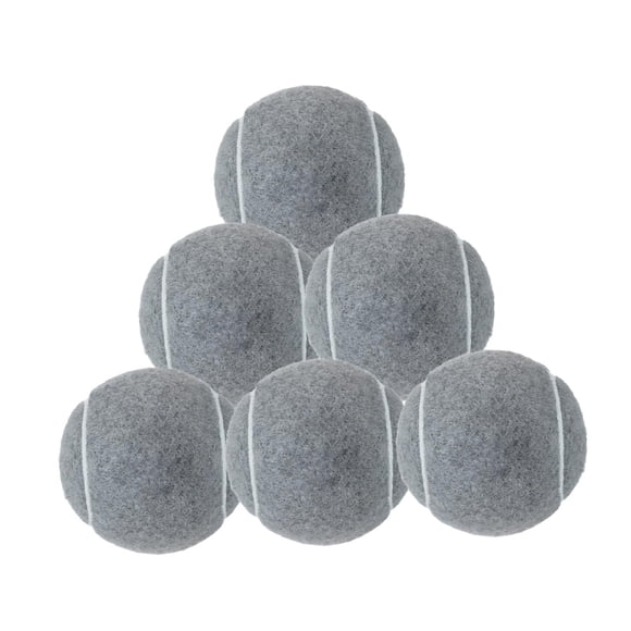 6 PPCS Balls de tenis para el entrenamiento para principiantes que practican bolas de entrenamiento de tenis para perros de mascotas 64 mm de diámetro Gris