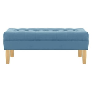 Bodevir - Banqueta Wood 2C Felpa 05 Azul Petroleo