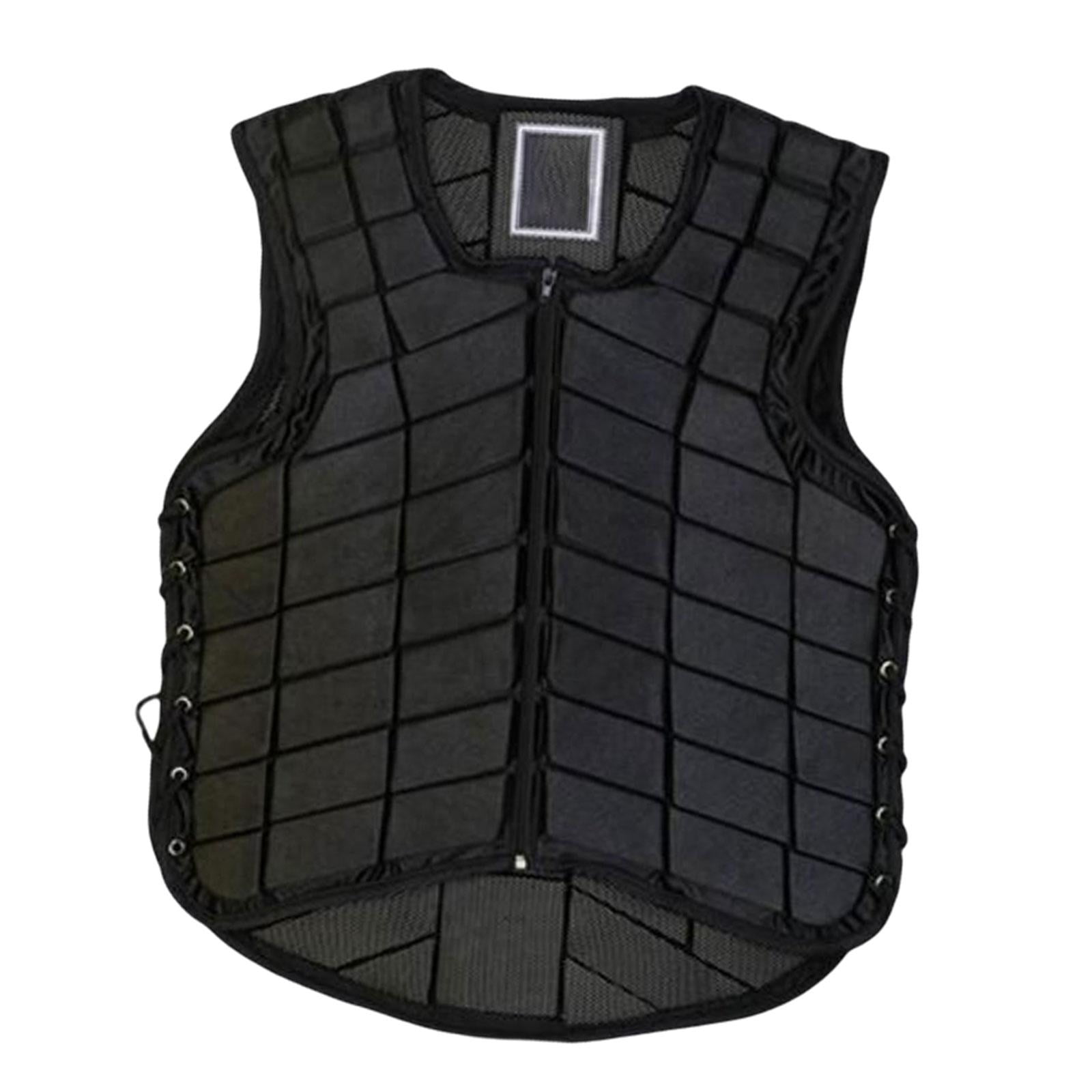 Magideal - Chaleco De Equitación, Guardias Deportivos Chaleco Con Cremallera Accesorios Transpirables Chaleco De Entrenamiento Chaleco Ecuestre Para Hombres Para , Negro, Adulto S