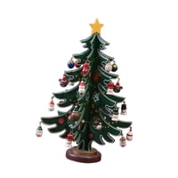Bothyi - Adorno De Árbol De Navidad De Madera Con Estrella Mini Para Centro De Mesa De Fiesta Verde Pequeño