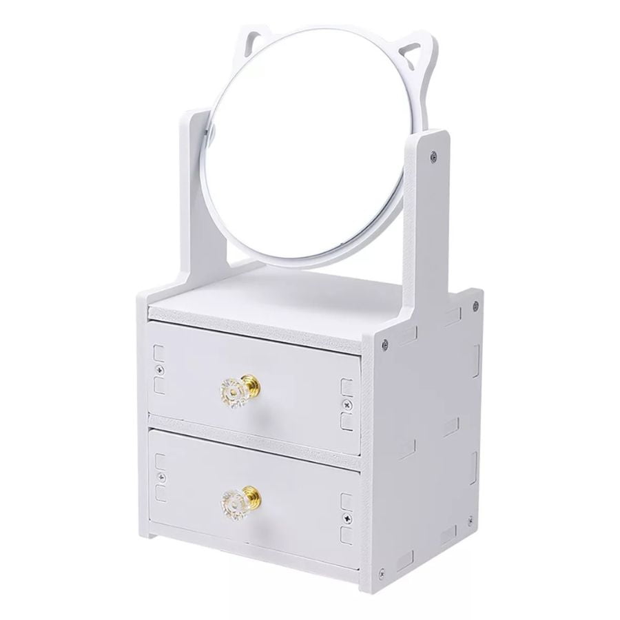 Click Ventas - Organizador Cajón Maquillaje Con Espejo 2 Cajones