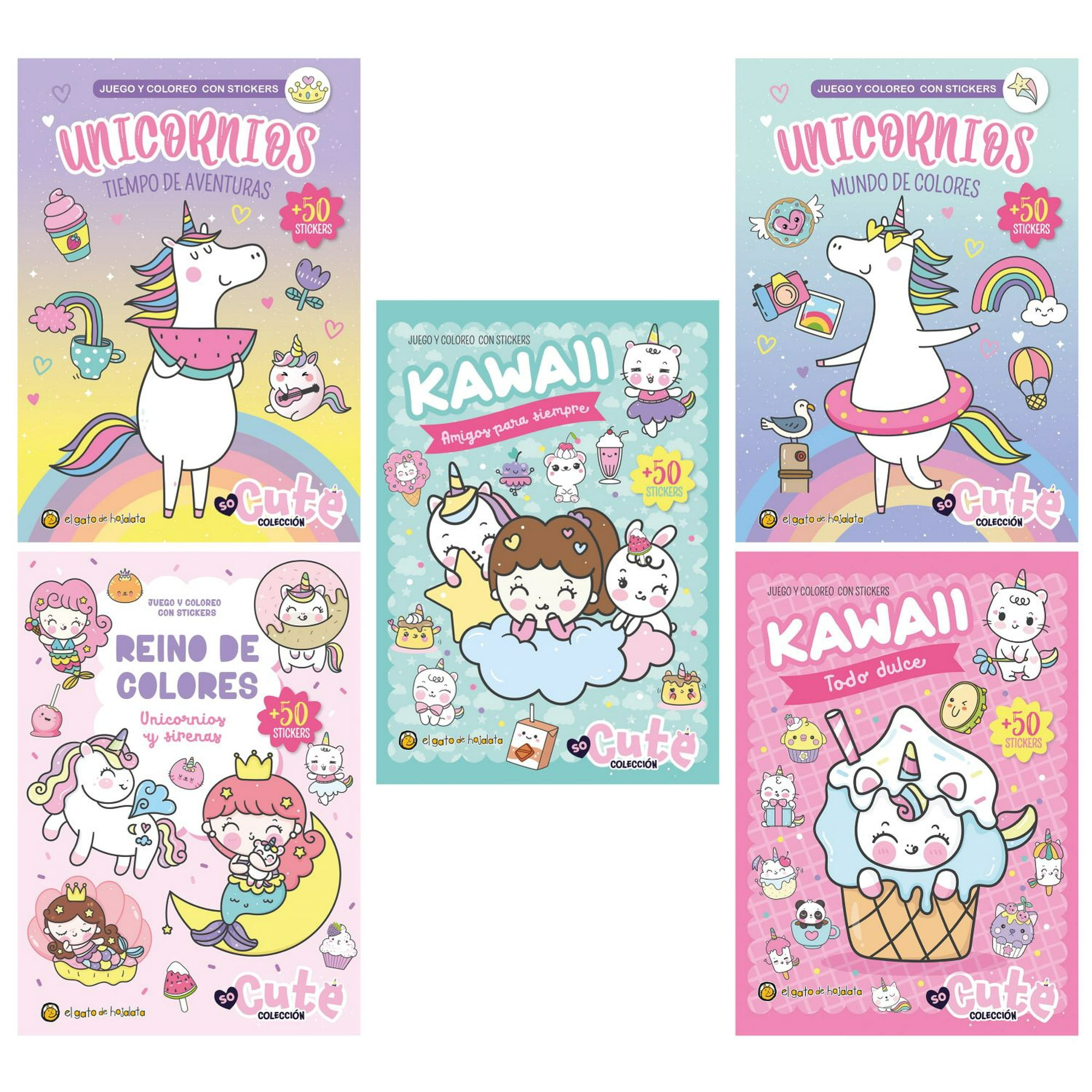 Editorial Guadal - Libro Pack Libros Para Colorear Kawai So Cute
