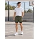 thumbnail image 3 of Short Deportivo Running Hombre 2 En 1 Con Calza Interior Verde militar, 3 of 4