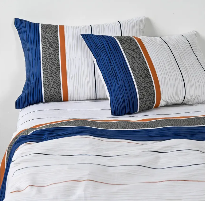 Genérico - Kit Sabana King Cannon 144 Hilos + 2 Almohadas Bluesmist