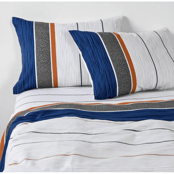 Kit sabana king cannon 144 hilos + 2 almohadas bluesmist