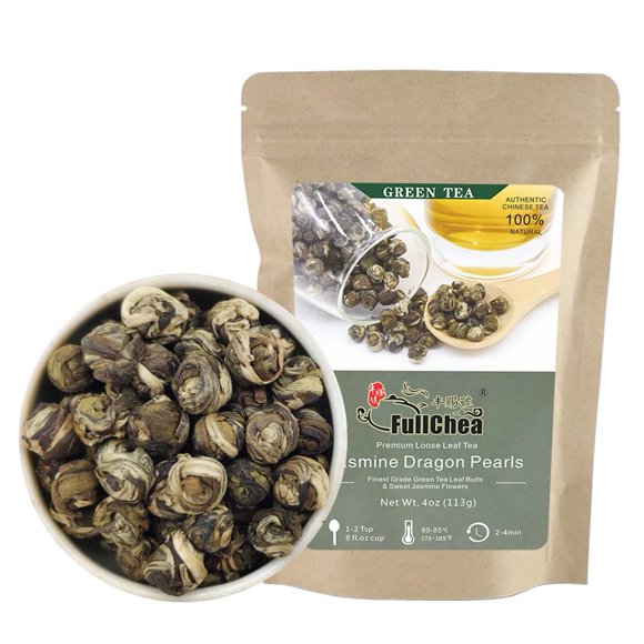 Té FullChea Jasmine Pearl 113 g de hojas sueltas verde