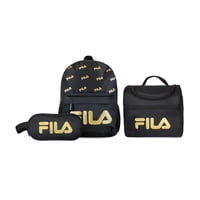 Set Fila Mochila 10Lts Urbanix + Lonchera Térmica + Estuche Spark Negro-Gold