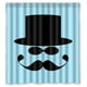 thumbnail image 1 of Cortina de ducha con cara divertida, sombrero, gafas y bigote, juego de cortina de baño con ganchos, tamaño 60 x 72 pulgadas, 1 of 3