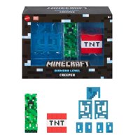 Figura De Acción Mattel Minecraft Diamond Creeper Coleccionable De 5.5""