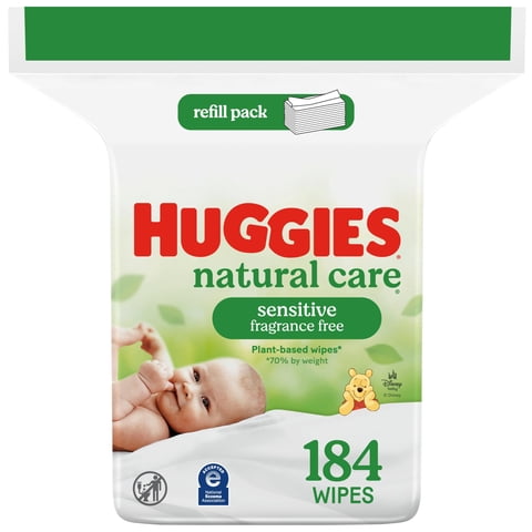 Toallitas Húmedas Huggies Natural Care Sensitive, 99% De Agua, 184 Unidades