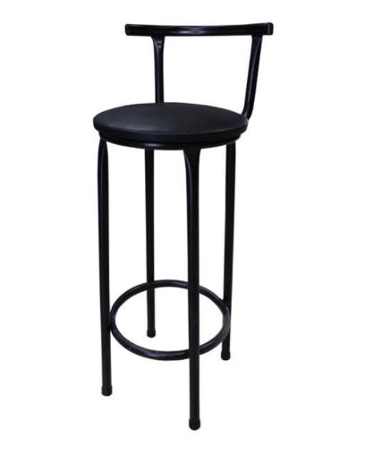 Incatex - Taburete Con Respaldo Negro 35X35X100 Cm