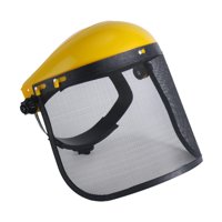 Ioensy - Protectores Faciales Forestales Con Visera De Malla Metálica Prácticos Para Trabajos Al Aire Libre Amarillo