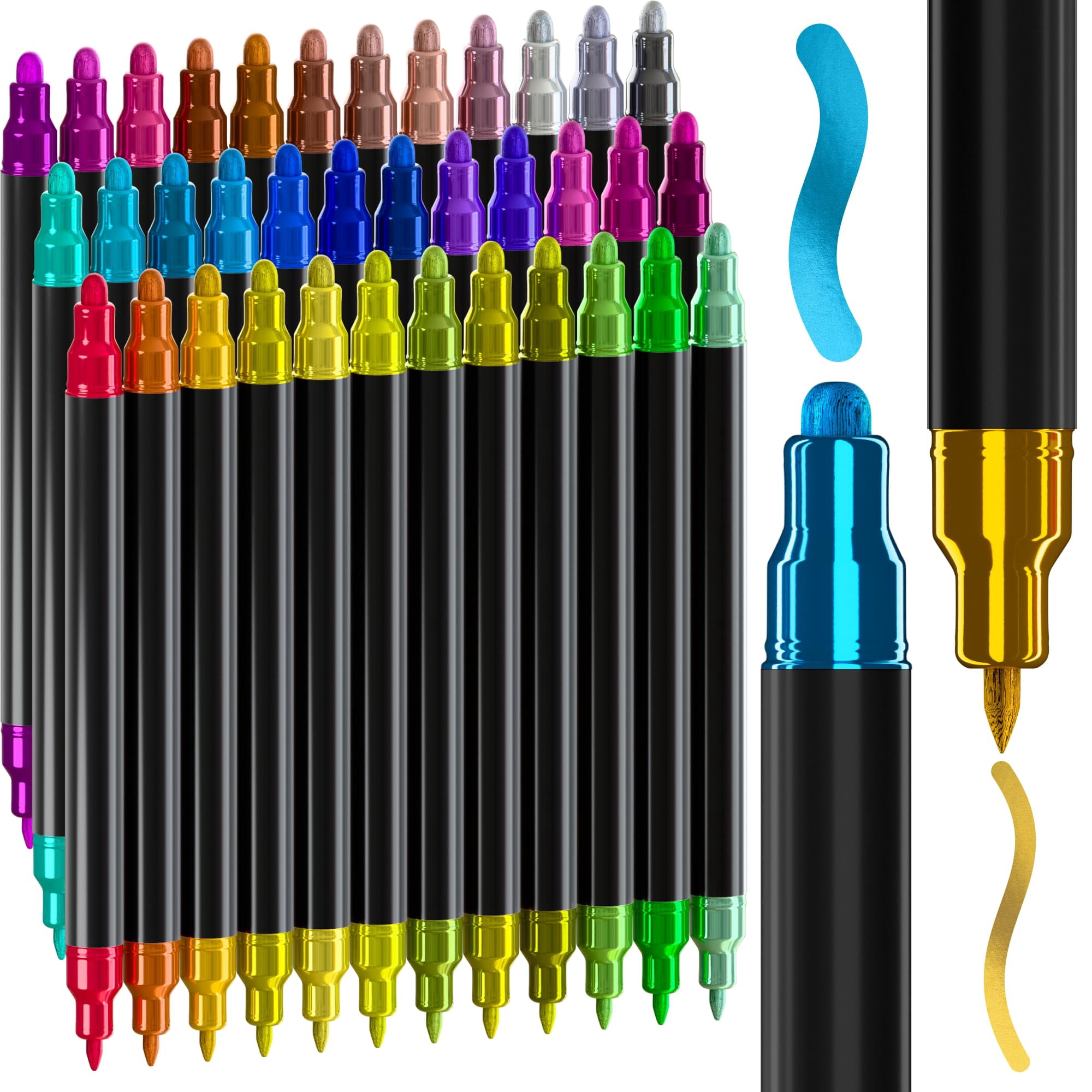 Marcadores De Pintura Acrílica Artistro 36 Metallic Para Múltiples Superficies
