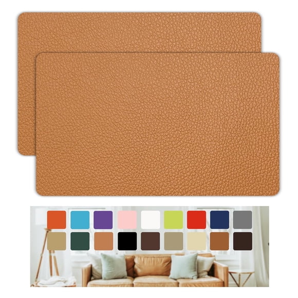Kit De Parches Para Reparar Cuero 20 X 30 Cm Marrón Claro 2 Piezas