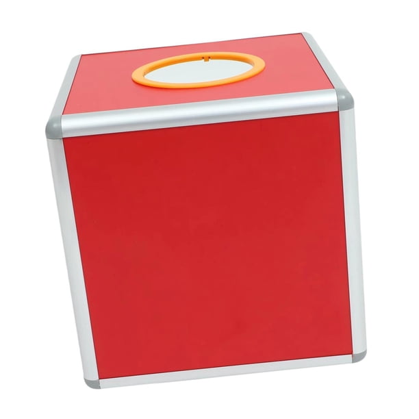 Urna de votación Caja de lotería Caja de aleación de aluminio con ranura Buzón comunitario multifuncional rojo Caja de almacenamiento de boletos Caja 25 centímetros