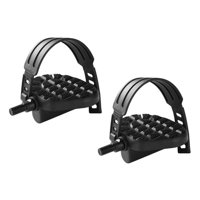 Magideal - Pedales De Bicicleta Estacionaria - 1 Par De Pedales De Bicicleta De Ejercicio Con Correas, Se Adapta A Equipos De Ejercicio Plano Y Bicicleta De A Larga