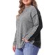 thumbnail image 1 of Agnes Orinda Conjuntos de Halloween para Mujeres Tallas Grandes Suéter con Costura en Contraste Expuesta Cuello Simulado Manga Larga Casual Suave Tejido de Punto Jersey 1X Gris, 1 of 6