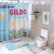 thumbnail image 1 of Gildo dibujos animados-theme 4-Piece Shower Curtain Set with Rugs, Waterproof Bathroom Decor Set Includes Bath Mat, U-Shaped Rug, Toilet Lid Cover and Curtain with Hooks, 1 of 6