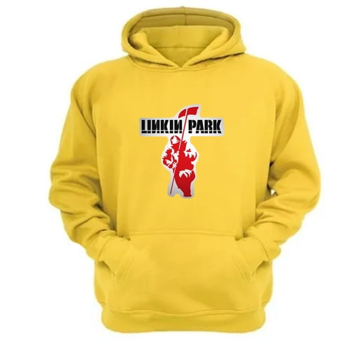 Genérico - Polerón Canguro Linkin Park Amarillo Talla M Unisex