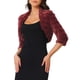thumbnail image 4 of INSPIRE CHIC Chaqueta Bolero para Mujer para Vestidos de Noche Boda Abierta Delantera Recortada Esponjosa Imitación de Piel L Burdeos, 4 of 6