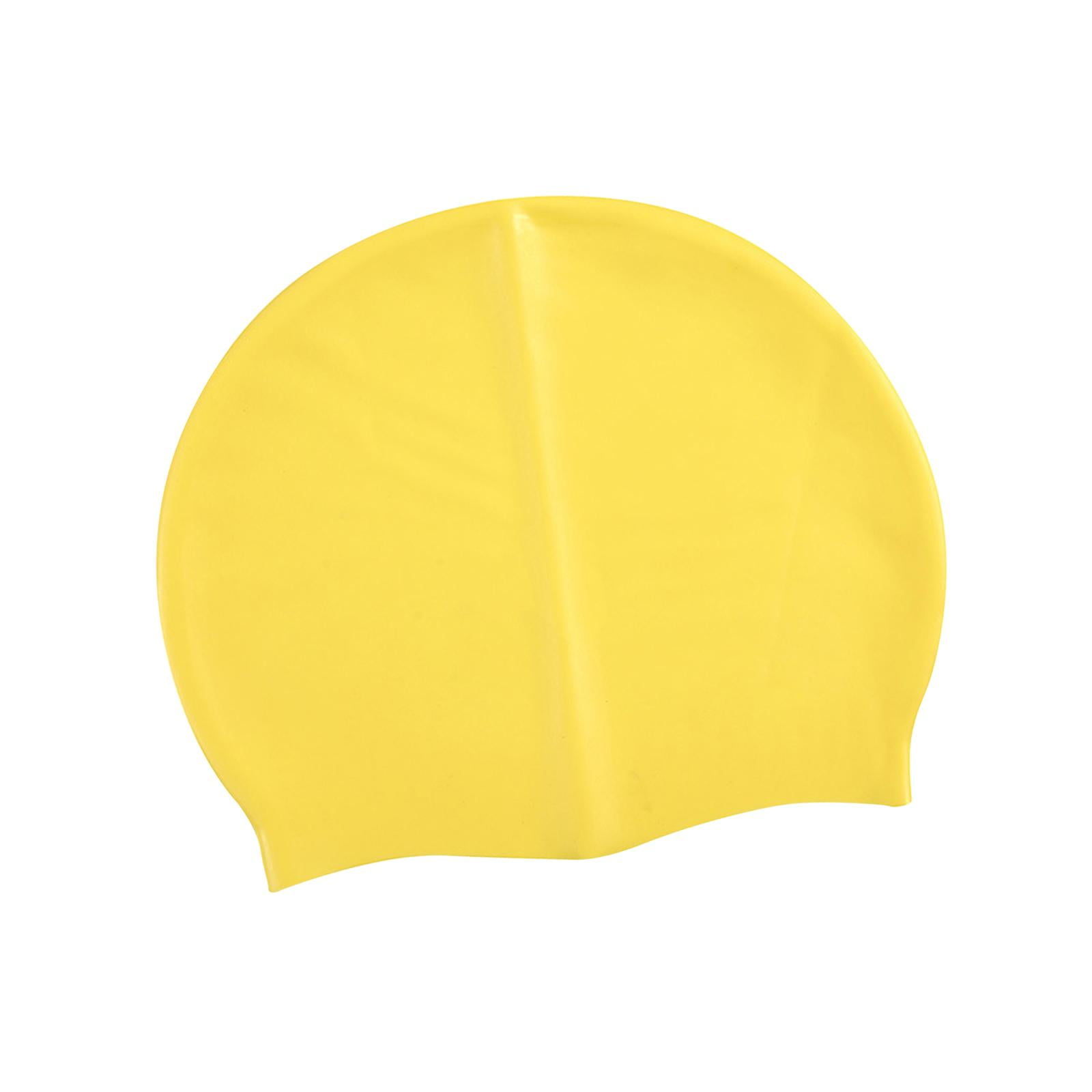 Ioensy - Gorro De Natación De Color Puro, Gorro De Natación De Silicona Para Deportes Acuáticos, Navegación, Pelo Largo, Amarillo