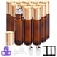 thumbnail image 1 of Botellas con rodillo para aceites esenciales PrettyCare, paquete de 12, 10 ml, ámbar, 1 of 9