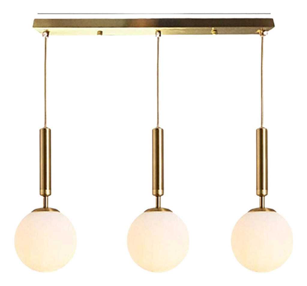 Genérico - Lámpara Colgante Techo Globo Cristal Moderna 3 Esferas Jhn