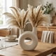 thumbnail image 3 of Florero Redondo Doble Blanco de Ceramica Decorativo Hogar, 3 of 10