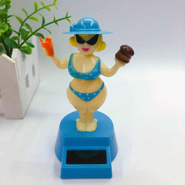 1 pc Car Decoration Solar Decoration Bobblehead Doll Cartoon Rich Woman Modeling Decoration Gift Creative Interior Car Supplies Car Doll Decoration
