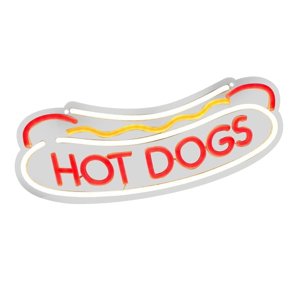 Letrero Luminoso de Comida Lámpara de Ambiente LED Luz para Tienda Decoración de Pared de Fácil Instalación Adecuado para Tiendas de Comida Rápida Y PERRITOS CALIENTES
