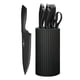 thumbnail image 1 of Juego de cuchillos NULAS de 8 piezas con recubrimiento antiherrumbre y bloque, negro, 1 of 9