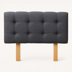 Ethan Desing - Respaldo 2 Plazas Botón Repujado Gris Grafito