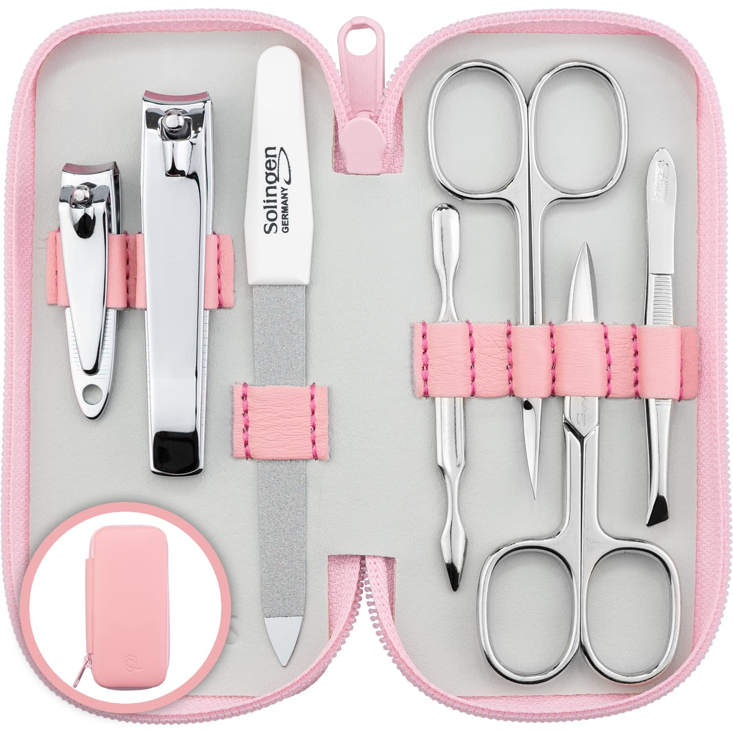 Marqus - Set De Manicura Solingen Alemania De 7 Piezas Con Funda De Piel