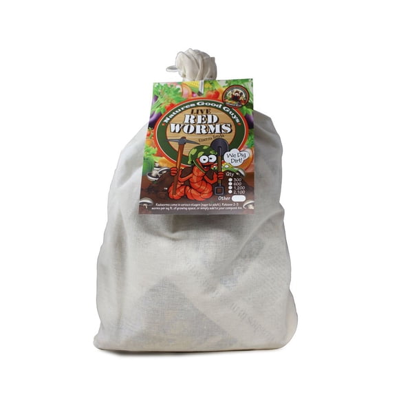 1.200 lombrices rojas vivas para compostaje NaturesGoodGuys